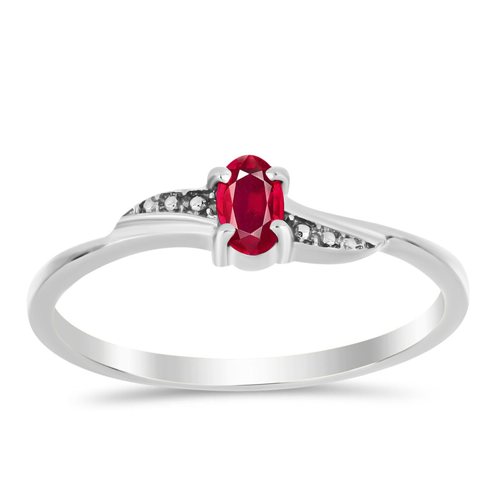 Inel din Argint 925 ( 1.54 grame ) cu Rubin Malagasy 0.36 Carate 3 