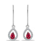 Cercei din Argint 925 ( 1.69 grame ) cu Rubin Malagasy și Topaz Alb 0.9 Carate