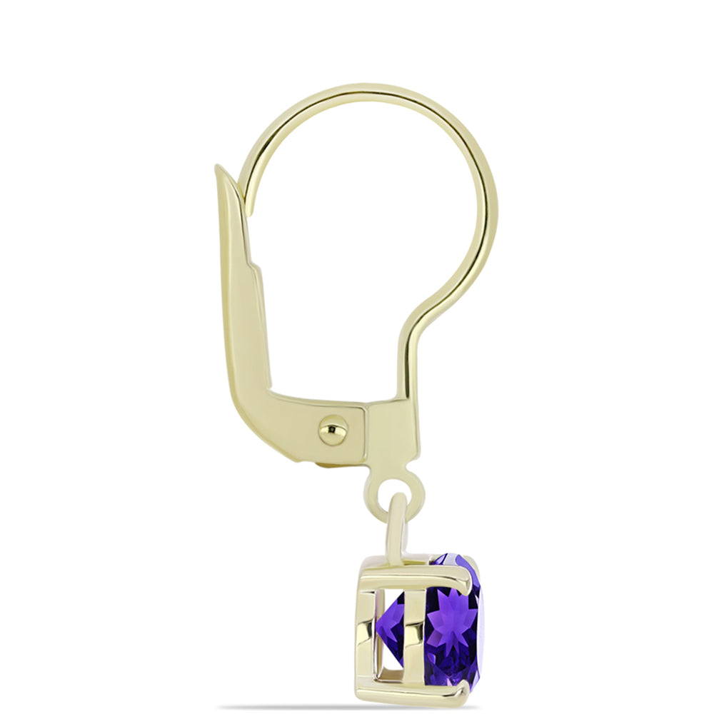 Cercei din Argint 925 Placat cu Aur ( 1.59 grame ) cu Ametist Marocan 1.57 Carate 2 