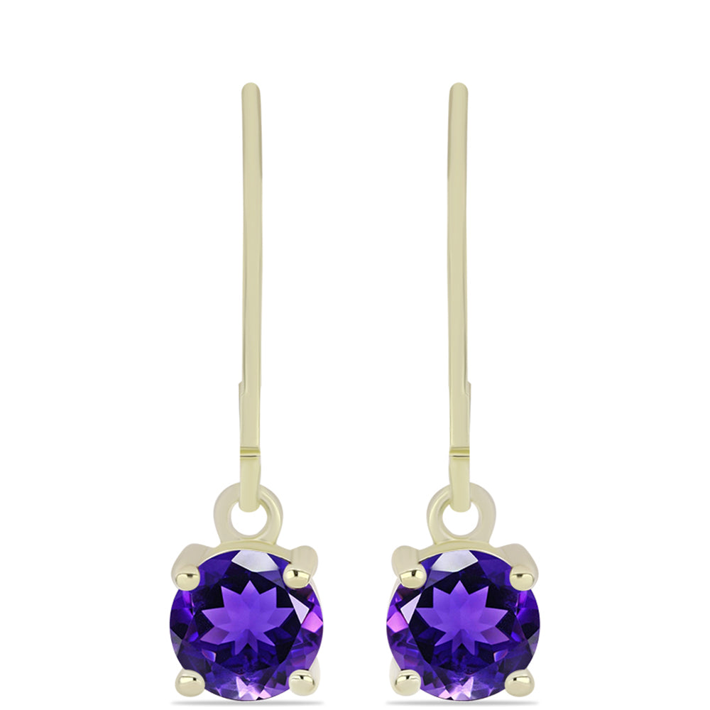 Cercei din Argint 925 Placat cu Aur ( 1.59 grame ) cu Ametist Marocan 1.57 Carate