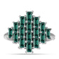 Inel din Argint 925 ( 3.92 grame ) cu Moissanite verde-albăstrui marin 1.83 Carate