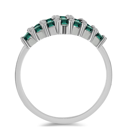 Inel din Argint 925 ( 3.92 grame ) cu Moissanite verde-albăstrui marin 1.83 Carate