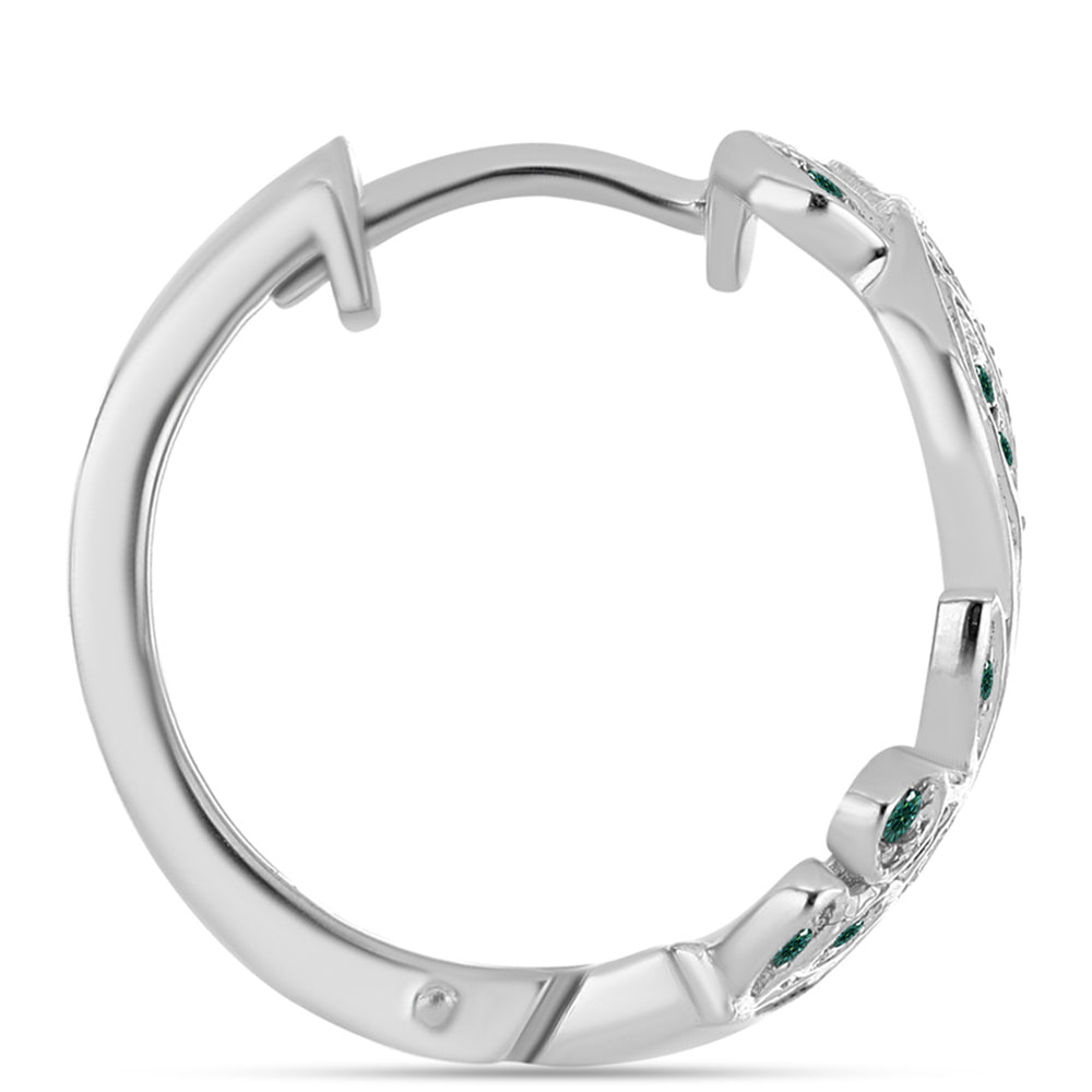 Cercei din Argint 925 ( 6.07 grame ) cu Moissanite verde-albăstrui marin 0.32 Carate 2 