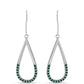 Cercei din Argint 925 ( 3.11 grame ) cu Moissanite verde-albăstrui marin 0.5 Carate