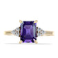 Inel din Argint 925 Placat cu Aur ( 1.95 grame ) cu Ametist Marocan și Topaz Alb 1.57 Carate