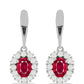 Cercei din Argint 925 ( 3.67 grame ) cu Rubin Malagasy și Perlă de Apă Dulce Albă 3.2 Carate