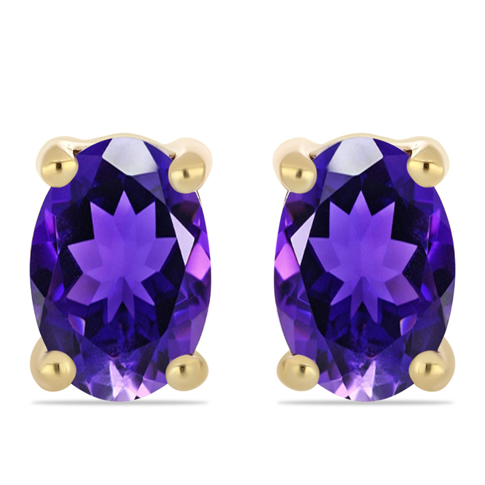 Cercei din Argint 925 Placat cu Aur ( 0.96 grame ) cu Ametist Marocan 0.83 Carate