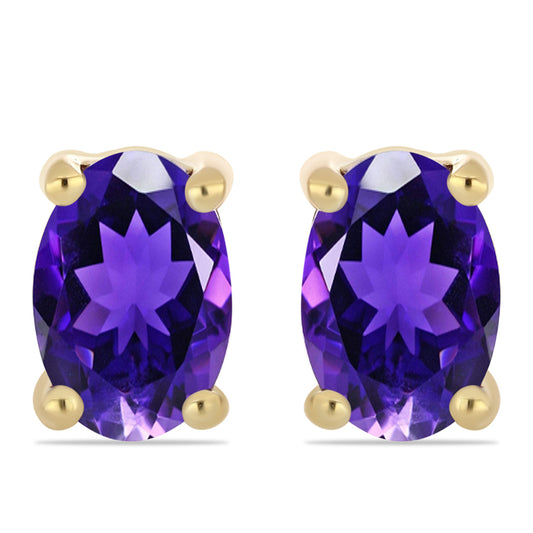 Cercei din Argint 925 Placat cu Aur ( 0.96 grame ) cu Ametist Marocan 0.83 Carate