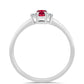 Inel din Argint 925 ( 1.42 grame ) cu Rubin Malagasy și Topaz Alb 0.38 Carate