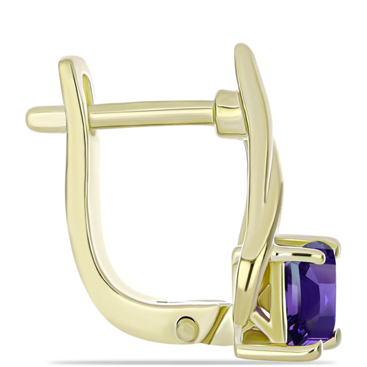 Cercei din Argint 925 Placat cu Aur ( 3.93 grame ) cu Ametist Marocan și Topaz Alb 1.16 Carate