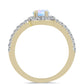Inel din Argint 925 Placat cu Aur ( 2.55 grame ) cu Piatra Lunii Curcubeu și Topaz Alb 1.05 Carate