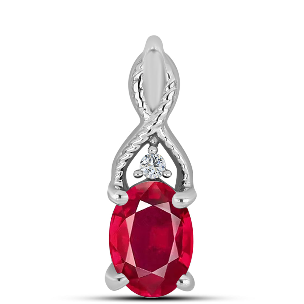 Pandantiv din Argint 925 ( 0.61 grame ) cu Rubin Malagasy și Topaz Alb 1.08 Carate 1 