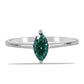 Inel din Argint 925 ( 1.58 grame ) cu Moissanite verde-albăstrui marin 0.51 Carate
