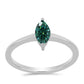 Inel din Argint 925 ( 1.58 grame ) cu Moissanite verde-albăstrui marin 0.51 Carate