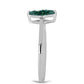 Inel din Argint 925 ( 1.58 grame ) cu Moissanite verde-albăstrui marin 0.51 Carate