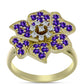 Inel din Argint 925 Placat cu Aur ( 5.35 grame ) cu Ametist Marocan și Topaz Alb 1.38 Carate