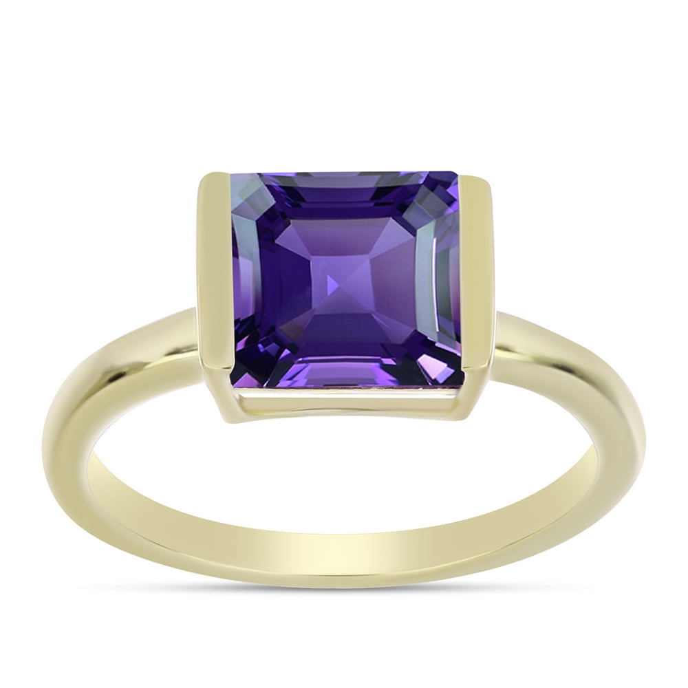 Inel din Argint 925 Placat cu Aur ( 2.65 grame ) cu Ametist Marocan 2.37 Carate