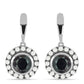 Cercei din Argint 925 ( 4.91 grame ) cu Obsidian și Perlă de Apă Dulce Albă 4.69 Carate