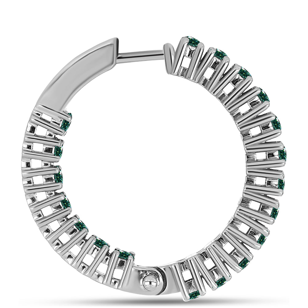 Cercei din Argint 925 ( 4.91 grame ) cu Moissanite verde-albăstrui marin 1.21 Carate 2 