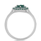 Inel din Argint 925 ( 2.84 grame ) cu Moissanite verde-albăstrui marin 1.01 Carate
