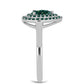 Inel din Argint 925 ( 2.84 grame ) cu Moissanite verde-albăstrui marin 1.01 Carate