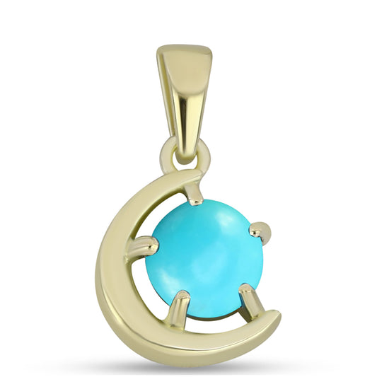 Pandantiv din Argint 925 Placat cu Aur ( 1.06 grame ) cu Turcoaz ”Frumoasa Adormită” 0.72 Carate