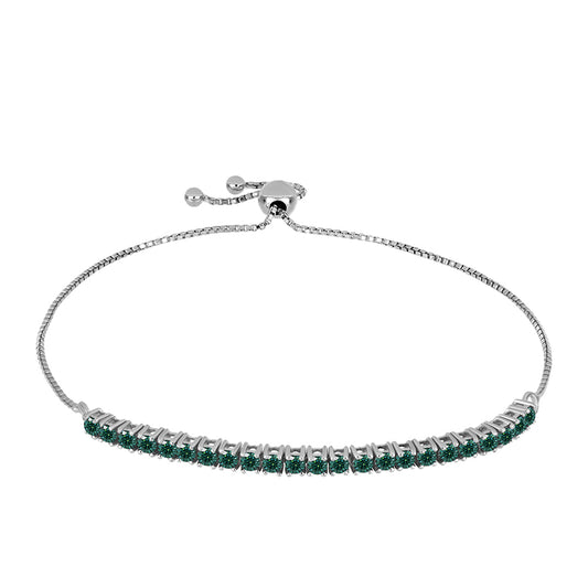 Brățară din Argint 925 ( 4.22 grame ) cu Moissanite verde-albăstrui marin 1.46 Carate