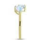 Inel din Argint 925 Placat cu Aur ( 2.24 grame ) cu Piatra Lunii Curcubeu și Topaz Alb 1.44 Carate