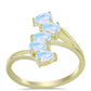 Inel din Argint 925 Placat cu Aur ( 2.48 grame ) cu Piatra Lunii Curcubeu 1.08 Carate