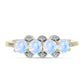 Inel din Argint 925 Placat cu Aur ( 2.35 grame ) cu Piatra Lunii Curcubeu și Topaz Alb 1.1 Carate