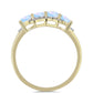 Inel din Argint 925 Placat cu Aur ( 2.35 grame ) cu Piatra Lunii Curcubeu și Topaz Alb 1.1 Carate