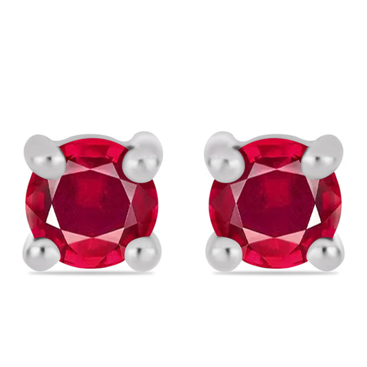 Cercei din Argint 925 ( 0.75 grame ) cu Rubin Malagasy 0.78 Carate