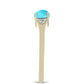 Inel din Argint 925 Placat cu Aur ( 1.95 grame ) cu Turcoaz ”Frumoasa Adormită” și Topaz Alb 0.53 Carate