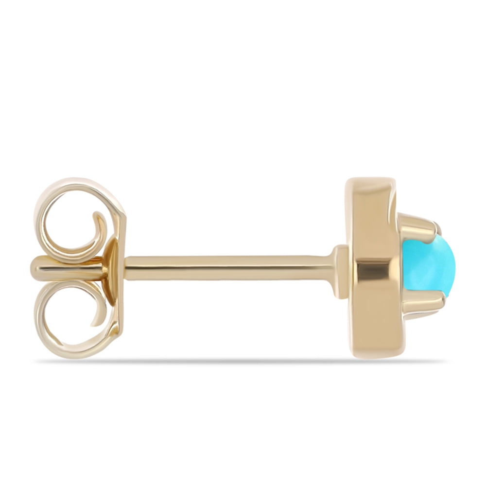 Cercei din Argint 925 Placat cu Aur ( 1.4 grame ) cu Turcoaz ”Frumoasa Adormită” și Topaz Alb 0.31 Carate 2 