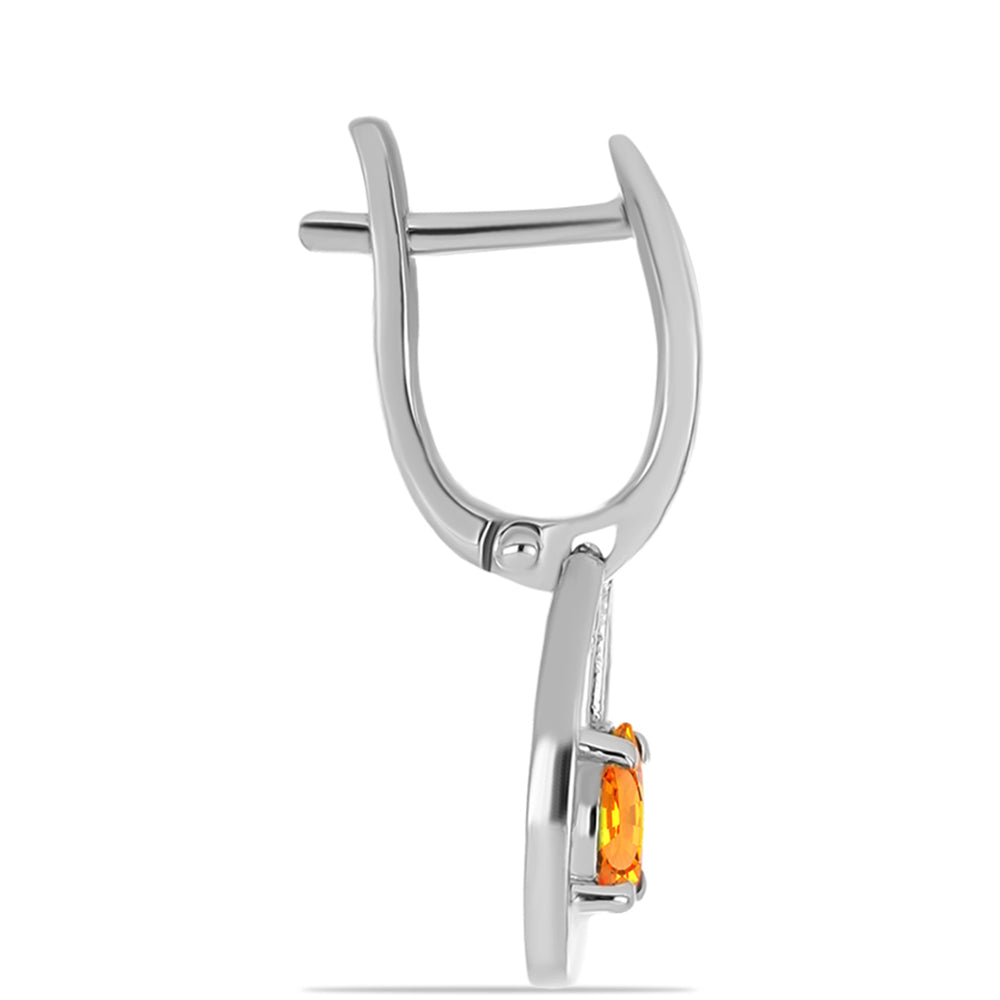 Cercei din Argint 925 ( 3.26 grame ) cu Safir Padparadscha 1.03 Carate 2 