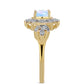 Inel din Argint 925 Placat cu Aur ( 3.51 grame ) cu Piatra Lunii Curcubeu și Topaz Alb 1.23 Carate