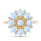 Inel din Argint 925 Placat cu Aur ( 3.84 grame ) cu Piatra Lunii Curcubeu și Topaz Alb 2.38 Carate