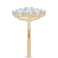 Inel din Argint 925 Placat cu Aur ( 3.84 grame ) cu Piatra Lunii Curcubeu și Topaz Alb 2.38 Carate