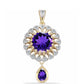 Pandantiv din Argint 925 Placat cu Aur ( 2.96 grame ) cu Ametist Marocan și Topaz Alb 3.58 Carate