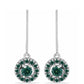 Cercei din Argint 925 ( 2.42 grame ) cu Moissanite verde-albăstrui marin 0.8 Carate