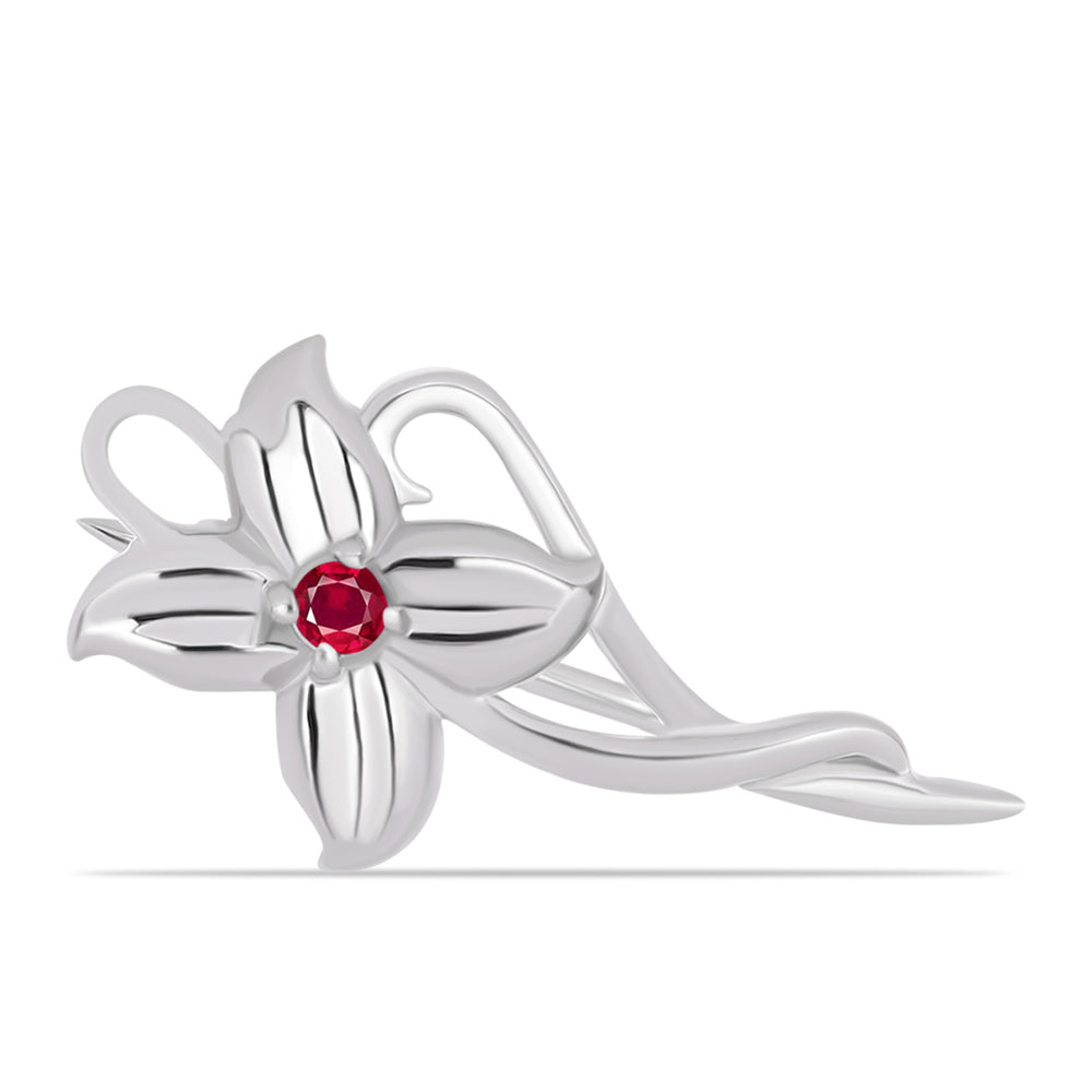 Broşă din Argint 925 ( 1.39 grame ) cu Rubin Malagasy 0.06 Carate 1 