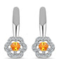 Cercei din Argint 925 ( 2.86 grame ) cu Safir Padparadscha și Topaz Alb 0.44 Carate