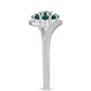 Inel din Argint 925 ( 2.29 grame ) cu Moissanite verde-albăstrui marin 0.36 Carate