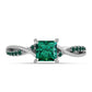 Inel din Argint 925 ( 2.43 grame ) cu Moissanite verde-albăstrui marin 0.77 Carate
