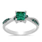 Inel din Argint 925 ( 2.43 grame ) cu Moissanite verde-albăstrui marin 0.77 Carate