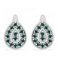 Cercei din Argint 925 ( 3.97 grame ) cu Moissanite verde-albăstrui marin 0.39 Carate