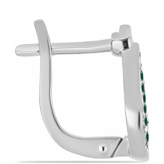 Cercei din Argint 925 ( 3.97 grame ) cu Moissanite verde-albăstrui marin 0.39 Carate