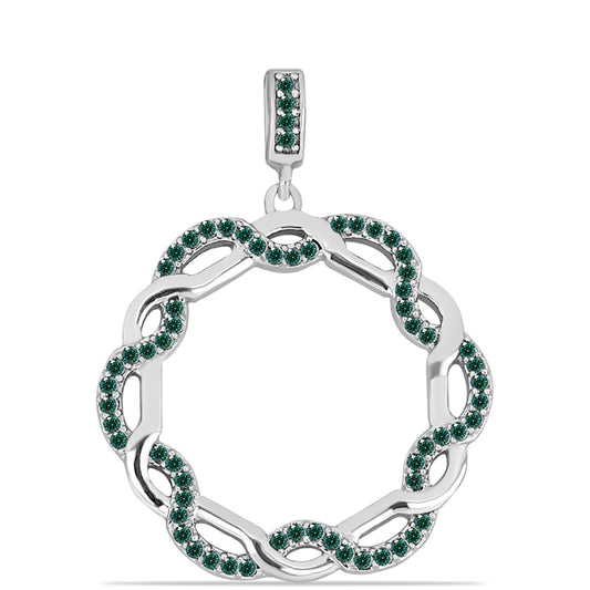 Pandantiv din Argint 925 ( 3.5 grame ) cu Moissanite verde-albăstrui marin 0.51 Carate