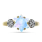 Inel din Argint 925 Placat cu Aur ( 2.5 grame ) cu Piatra Lunii Curcubeu și Topaz Alb 2.6 Carate