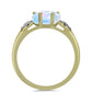Inel din Argint 925 Placat cu Aur ( 2.5 grame ) cu Piatra Lunii Curcubeu și Topaz Alb 2.6 Carate